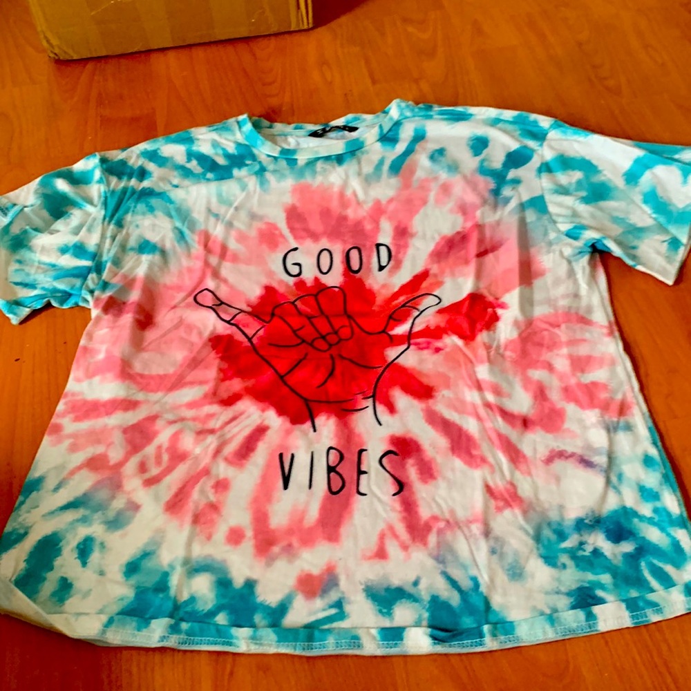 good vibes tie dye shirt